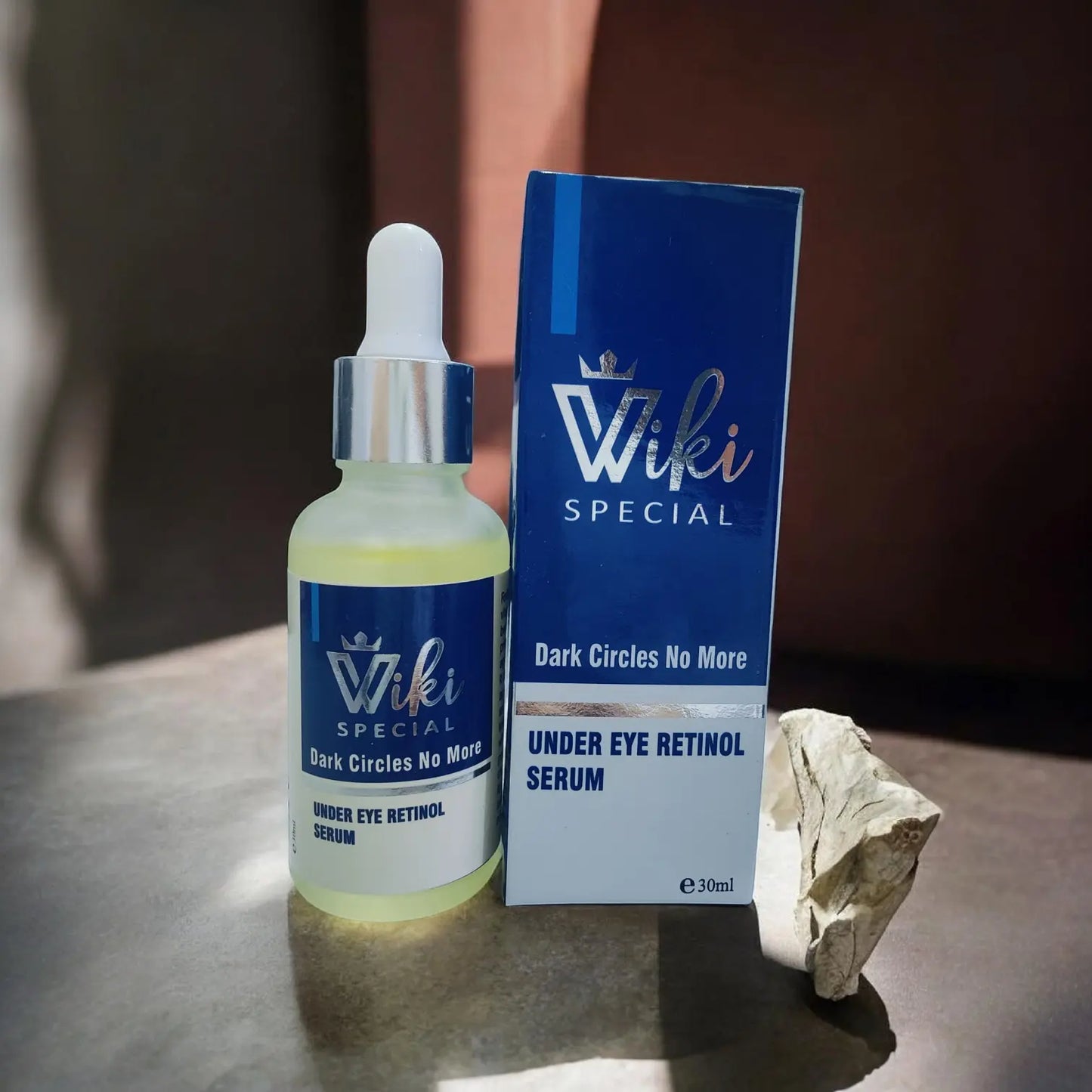 Wiki Special under eye retinol serum for dark circles and anti-aging.